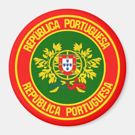 Portugal Runde Emblem Magnet (Vorne)