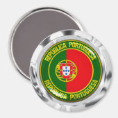 Portugal Runde Emblem Magnet (Vorderseite/Rückseite)