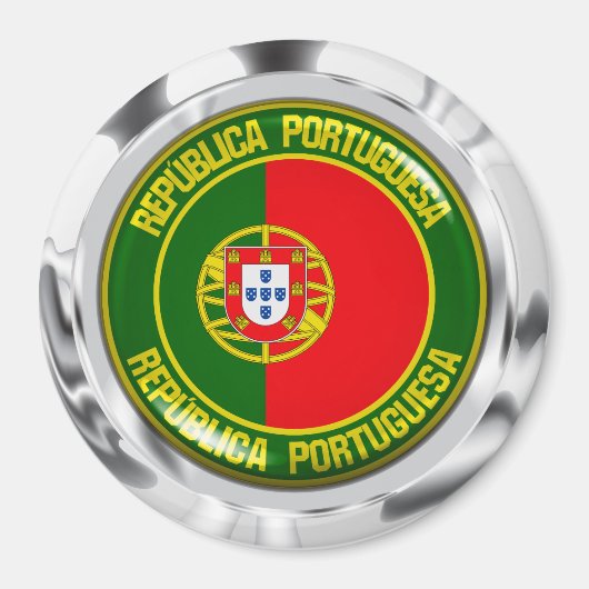 Portugal Runde Emblem Magnet (Vorne)