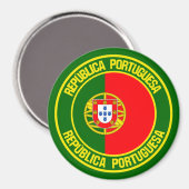 Portugal Runde Emblem Magnet (Vorderseite/Rückseite)