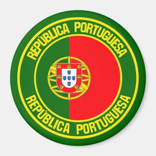 Portugal Runde Emblem Magnet (Vorne)
