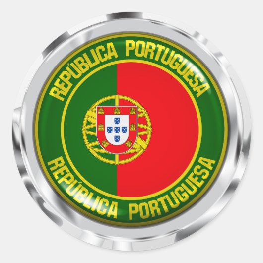 Portugal Runde Emblem Runder Aufkleber (Vorderseite)