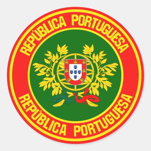 Portugal Runde Emblem Runder Aufkleber (Vorderseite)