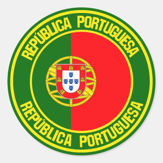 Portugal Runde Emblem Runder Aufkleber (Vorderseite)