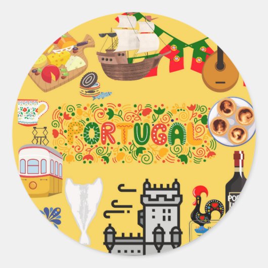 Portugal Runder Aufkleber (Vorderseite)