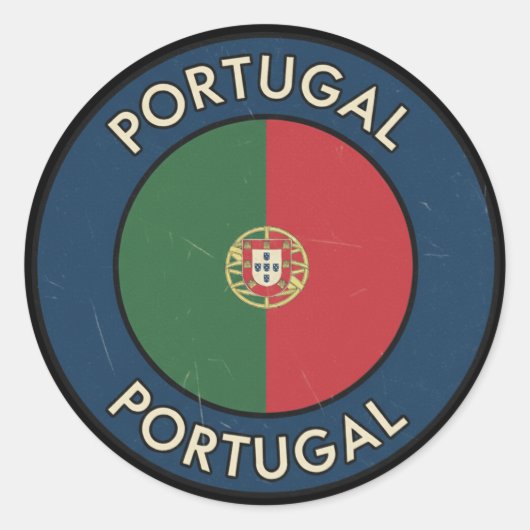 Portugal Runder Aufkleber (Vorderseite)