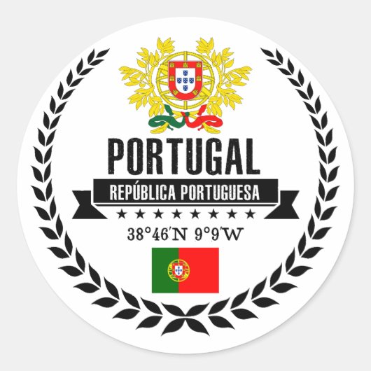 Portugal Runder Aufkleber (Vorderseite)