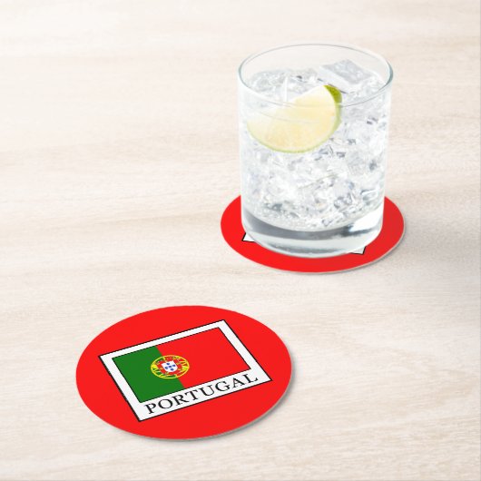 Portugal Runder Pappuntersetzer (Vor Ort)