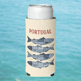 Portugal Sardinen Patchwork-Look Küsten Algarve Selters Dosenkühler