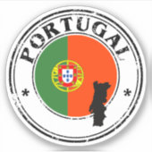 Portugal Siegel Sticker Rundfahne für Laptop Book. (Vorderseite)