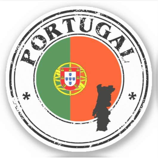Portugal Siegel Sticker Rundfahne für Laptop Book. (Vorderseite)