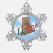 Portugal Snowflake-Ornament Schneeflocken Zinn-Ornament (Vorderseite)