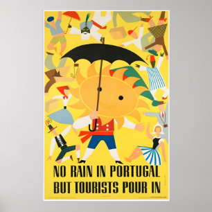 Portugal Sonniges Vintage-Reiseposter Poster