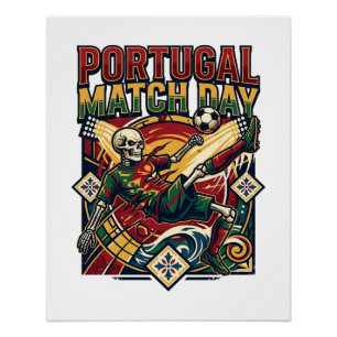 Portugal Spieltag Skelett Stürmer Nationen Land Poster