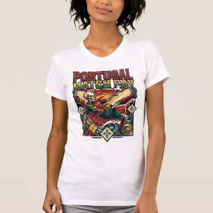 Portugal Spieltag Skelett Stürmer Nationen Land T-Shirt