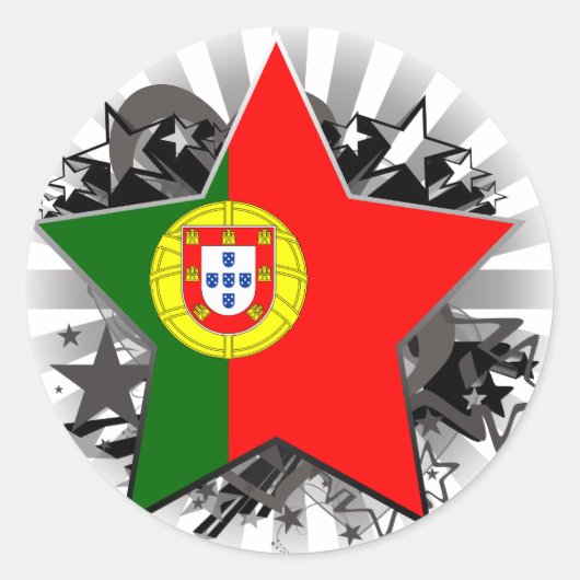 Portugal Star Runder Aufkleber (Vorderseite)
