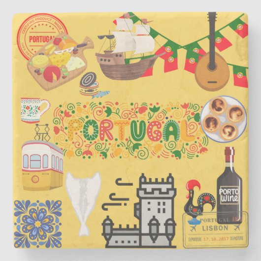 Portugal Steinuntersetzer (Vorderseite)