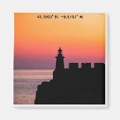 Portugal Sunset Lighthouse Coordinates Magnet – Co (Vorne)
