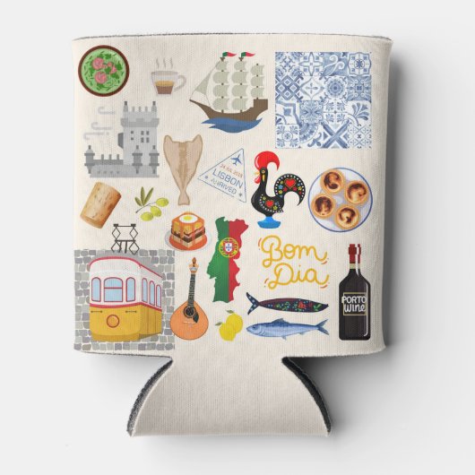 Portugal Symbole für Reisende Dosenkühler (Vorderseite)
