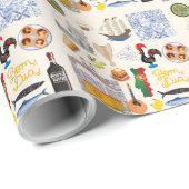 Portugal Symbole für Reisende Geschenkpapier (Rolleneckpunkt)