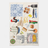 Portugal Symbole für Reisende Geschirrtuch (Vertikal)