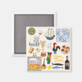 Portugal Symbole für Reisende Magnet (Vorderseite/Rückseite)