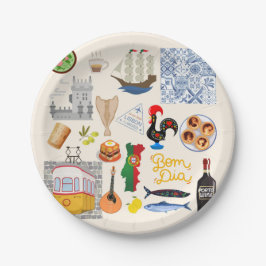 Portugal Symbole für Reisende Pappteller