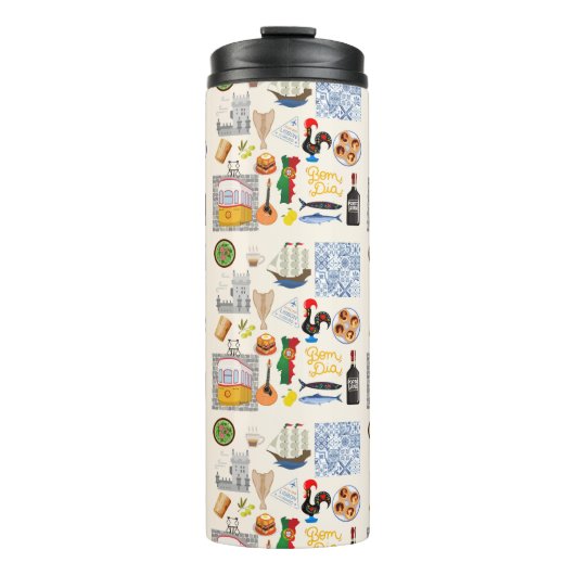 Portugal Symbole für Reisende Thermosbecher (Vorderseite)