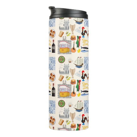 Portugal Symbole für Reisende Thermosbecher (Nach rechts gedreht)