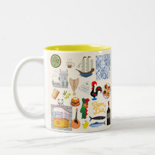Portugal Symbole Reisende Liebhaber Zweifarbige Tasse