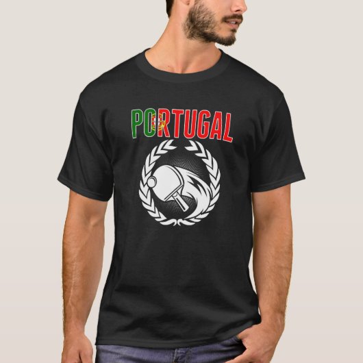Portugal Table Tennis  Portuguese Ping Pong Suppor T-Shirt (Vorderseite)