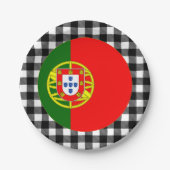 Portugal Tafel, Büffel, karierte und portugiesisch Pappteller (Vorderseite)