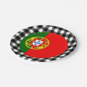 Portugal Tafel, Büffel, karierte und portugiesisch Pappteller (Schrägansicht)
