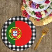 Portugal Tafel, Büffel, karierte und portugiesisch Pappteller