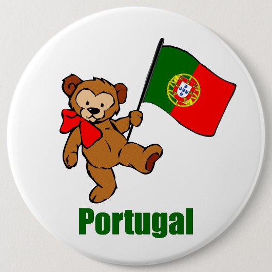 Portugal-Teddybär-Knopf Button (Vorderseite)