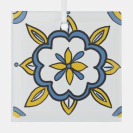 PORTUGAL TILES ORNAMENT AUS GLAS