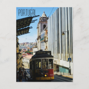 Portugal Tram Trolley Auto Postkarte