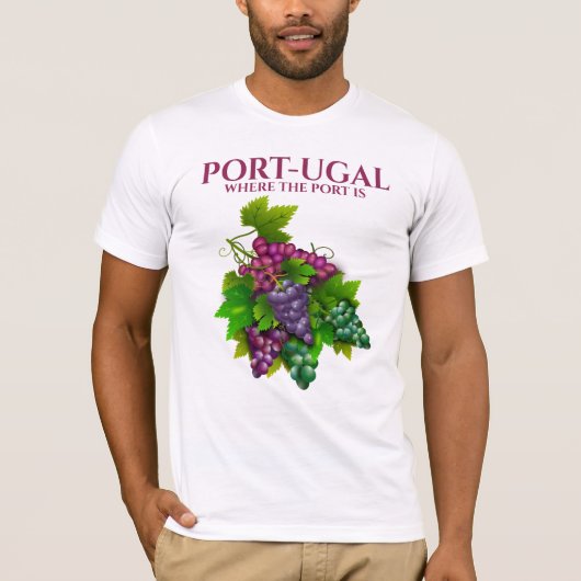 Portugal Traubenbild Spaß am Hafen T-Shirt (Vorderseite)