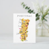 Portugal travel map postkarte (Stehend Vorderseite)