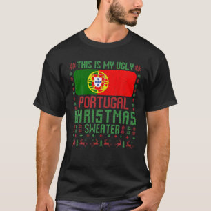 Portugal Uggge Christmas Sweater Portugal Flag fü T-Shirt