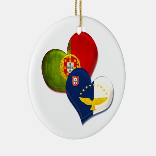 Portugal und Azoren Herz Keramik Ornament (Rechts)