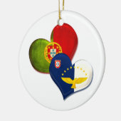 Portugal und Azoren Herz Keramik Ornament (Links)