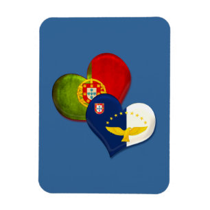 Portugal- und Azoren-Herzen Magnet