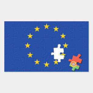 Portugal und die europäische Gewerkschaft Rechteckiger Aufkleber