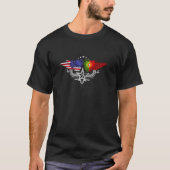 Portugal USA Flagge Portugiesische Amerikanerin T-Shirt (Vorderseite)