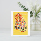 Portugal Vintage Poster wiederhergestellt Postkarte (Stehend Vorderseite)