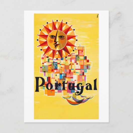 Portugal Vintage Poster wiederhergestellt Postkarte (Vorderseite)