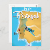 Portugal Vintage Reiseplakat Postkarte (Vorne/Hinten)