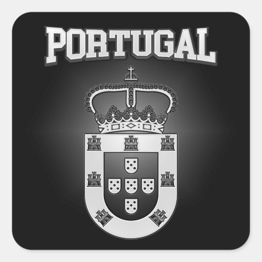 Portugal-Wappen Quadratischer Aufkleber (Vorderseite)