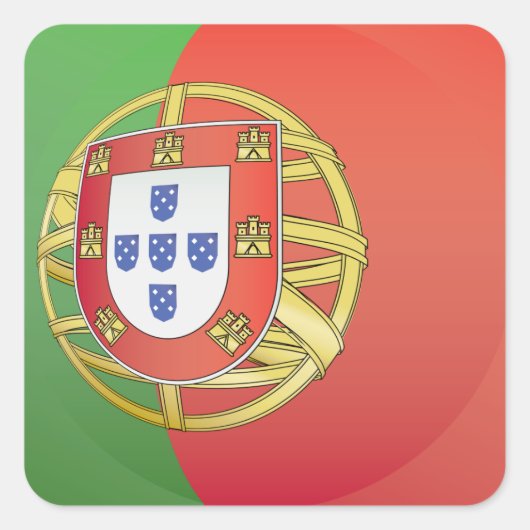 Portugal Wappen Quadratischer Aufkleber (Vorderseite)